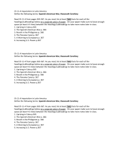 Ch 11-4 Imperialism in Latin America Define the following terms