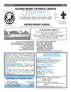 June 19, 2016 - Sacred Heart Church