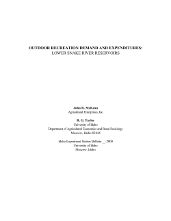 outdoor recreation demand and expenditures