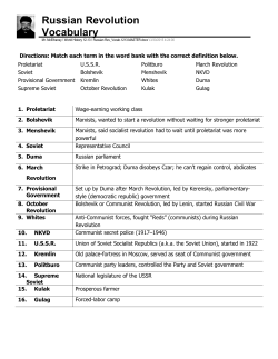 Russian Revolution Vocabulary