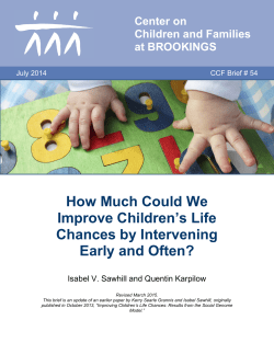 How Much Could We Improve Children`s Life Chances