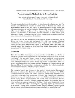 Perspectives on the Muslim Other in Jewish Tradition