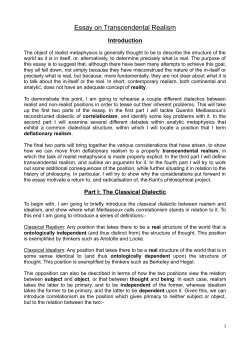 Essay on Transcendental Realism