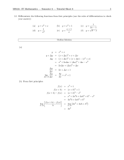 1 3.1 Differentiate the following functions from first principles (use