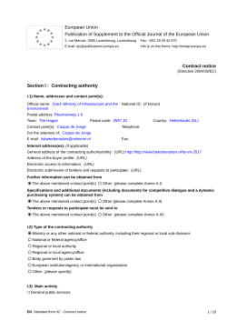 Contract notice - Beter Benutten