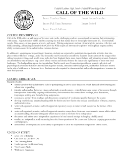 CALL OF THE WILD - Fairfield Public Schools