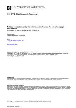 Political connections and preferential access to finance - UvA-DARE