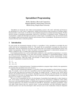 Spreadsheet Programming