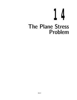 The Plane Stress Problem