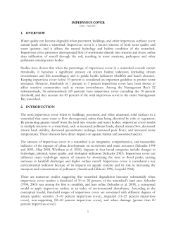 1 IMPERVIOUS COVER 1. OVERVIEW Water quality can become