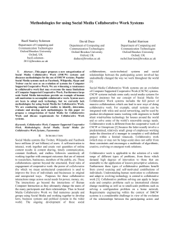 Methodologies for using Social Media Collaborative Work Systems