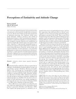 Perceptions of Entitativity and Attitude Change