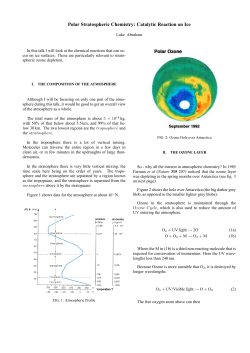 Polar Stratospheric Chemistry: Catalytic Reaction on Ice