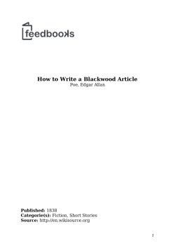 How to Write a Blackwood Article