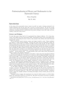 Professionalization of Physics and Mathematics in