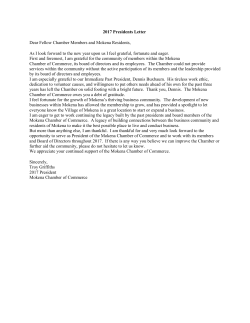 President`s letter - Mokena Chamber of Commerce