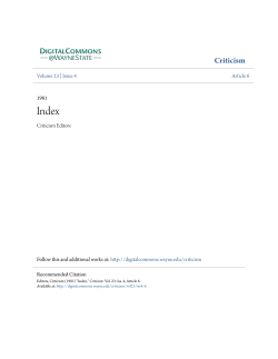 Criticism - digital commons @ wayne state