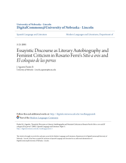 Essayistic Discourse as Literary Autobiography and Feminist