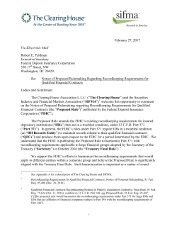 February 27, 2017 Via Electronic Mail Robert E. Feldman Executive