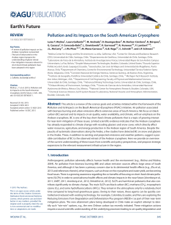 Pollution and its Impacts on the South American Cryosphere