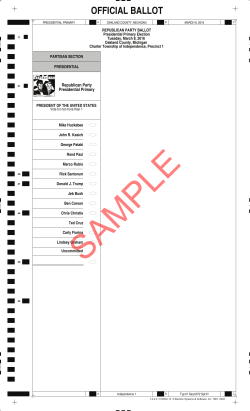 official ballot - Independence Township