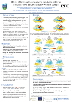 Effects of large scale atmospheric circulation patterns on winter wind