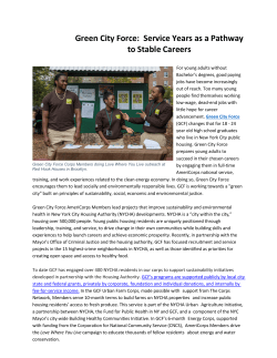 Green City Force: Service Years as a Pathway to Stable Careers
