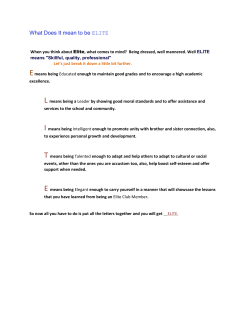 What Does It mean to be ELITE