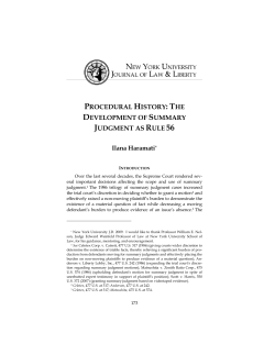 The Development of Summary Judgment as Rule 56