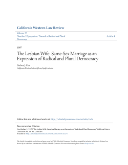 The Lesbian Wife: Same-Sex Marriage as an Expression of Radical