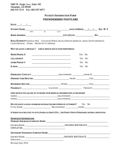 New Patient Form - Thunderbird Foot Care
