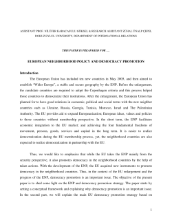 1 EUROPEAN NEIGHBORHOOD POLICY AND DEMOCRACY
