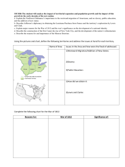 Using the pictures and chart, define the following territories and