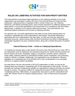 Rules on Lobbying Activities for Nonprofit Entities