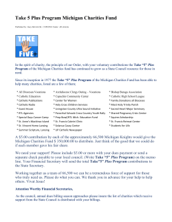 Take 5 Plus Program Michigan Charities Fund