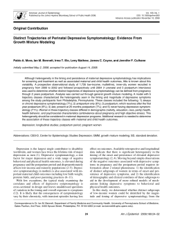 Distinct Trajectories of Perinatal Depressive Symptomatology