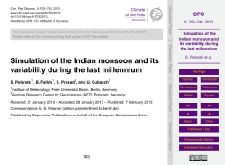 Simulation of the Indian monsoon and its variability during the