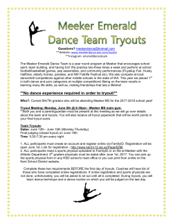 Dance Tryout Information