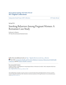 Smoking Behaviors Among Pregnant Women