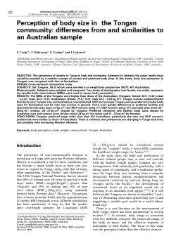 Perception of body size in the Tongan community
