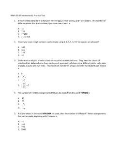 Combinatorics Practice Test