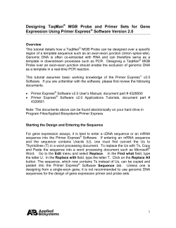 Designing TaqMan® MGB Probe and Primer Sets for Gene
