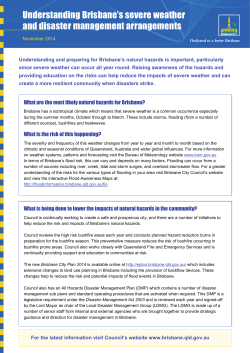 Understanding Brisbane`s severe weather and disaster