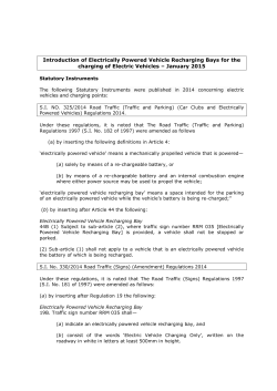 Electric Vehicle Charging January 2015
