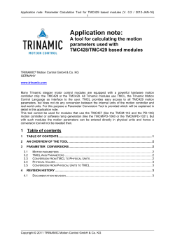Application Note 024 - Parameter calculator tool