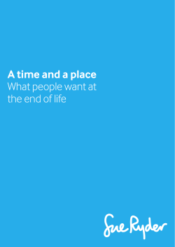 A time and a place What people want at the end of life