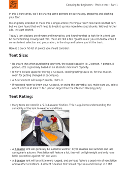 Tent Size: Tent Rating