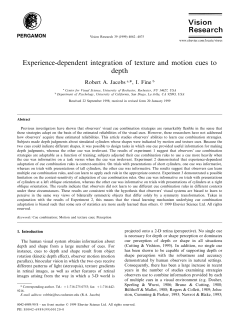 Jacobs (1999) Experience-dependent integration of texture
