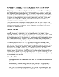 raytheon us middle school students math habits study