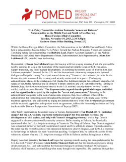 &ldquo;U.S. Policy Toward the Arabian Peninsula: Yemen and Bahrain